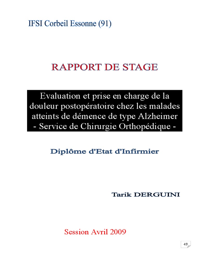 Pdf Telecharger Rapport De Stage Infirmier En Medecine Gratuit Pdf Pdfprof Com